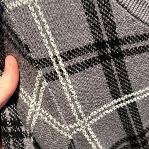 Torrid 3 gray black plaid sweater dress adjustable cinch waist - Picture 4 of 5